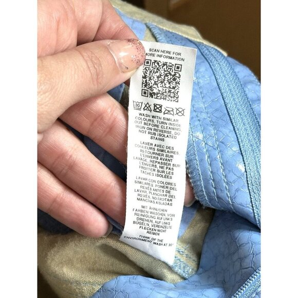 ASOS DESIGN‎ Light Blue Faux Crocodile Leather Straight Leg Pants Size 26 Y2K - Picture 14 of 14